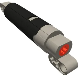 Technic Linear Actuator with Dark Bluish Gray Ends [Black Version] / Black