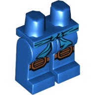Lego Hips and Blue Legs with Medium Azure Sash and Medium Nougat Knee Pads Print / Blue
