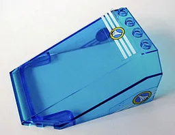 Windscreen 8 x 6 x 3 Wedge with Space Port Pattern on Top and Sides (Stickers) - Set 6453 / Trans-Dark Blue