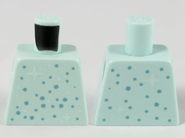 Lego Torso with Metallic Light Blue Dots and White Sparkles Pattern