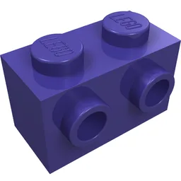 Brick Special 1 x 2 with 2 Studs on 1 Side / Dark Purple