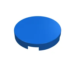 Tile Round 2 x 2 with Bottom Cross / Blue