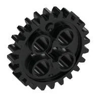 Technic Gear 24 Tooth [New Style with Single Axle Hole] / Black