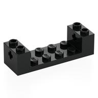 Lego Brick Special 2 x 6 x 1 1/3 with Axle Holes and 2 x 4 Recessed, Ridges at Underside / Black