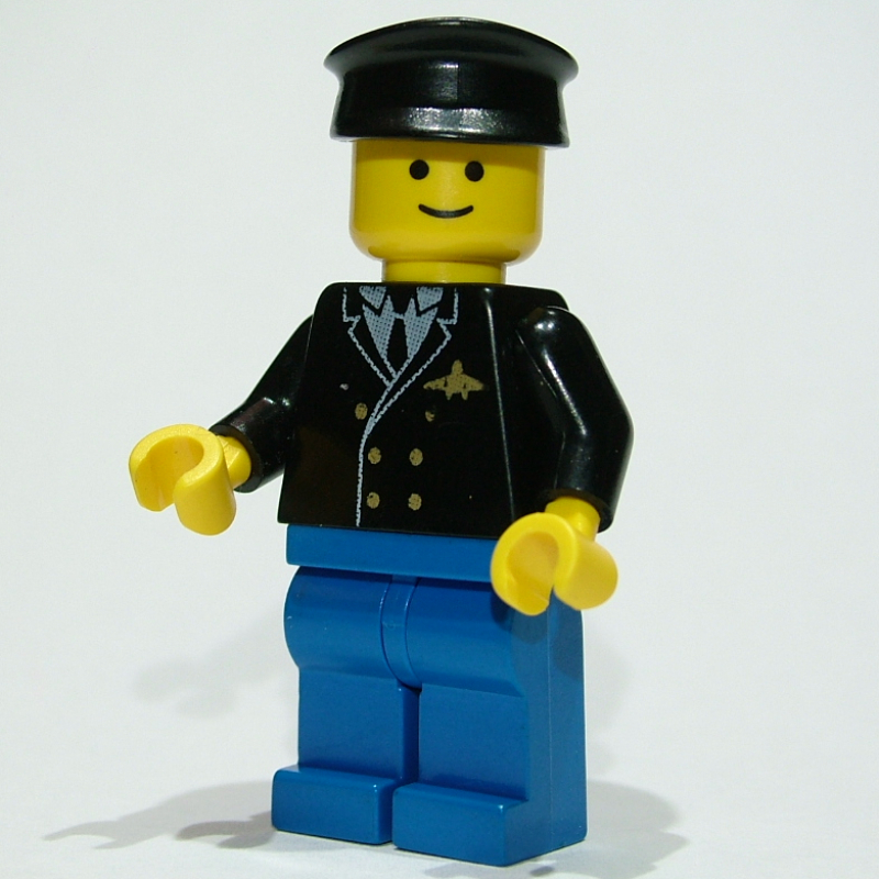 Lego Pilot - Black Torso, Blue Legs, Black Cap