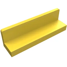 Panel 1 x 4 x 1 with Rounded Corners [Thick Wall] / Yellow