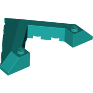Lego Brick Wedged, Sloped 45° 6 x 8 with Pointed Cutout / Dark Turquoise