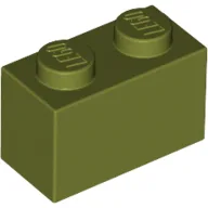 Brick 1 x 2 / Olive Green