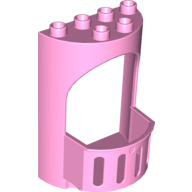 Lego Duplo Building Wall 4 x 3 x 5 Curved Turret with Balcony - Castle / Bright Pink