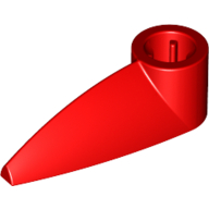 Lego Technic Tooth 1 x 3 with Axle Hole [Rounded Underside] / Red