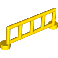 Lego Duplo Fence / Rail 1 x 6 with 5 Rails / Yellow