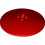 Lego Dish 8 x 8 Inverted [Radar], Solid Studs, Rounded Anti-stud Underside / Red