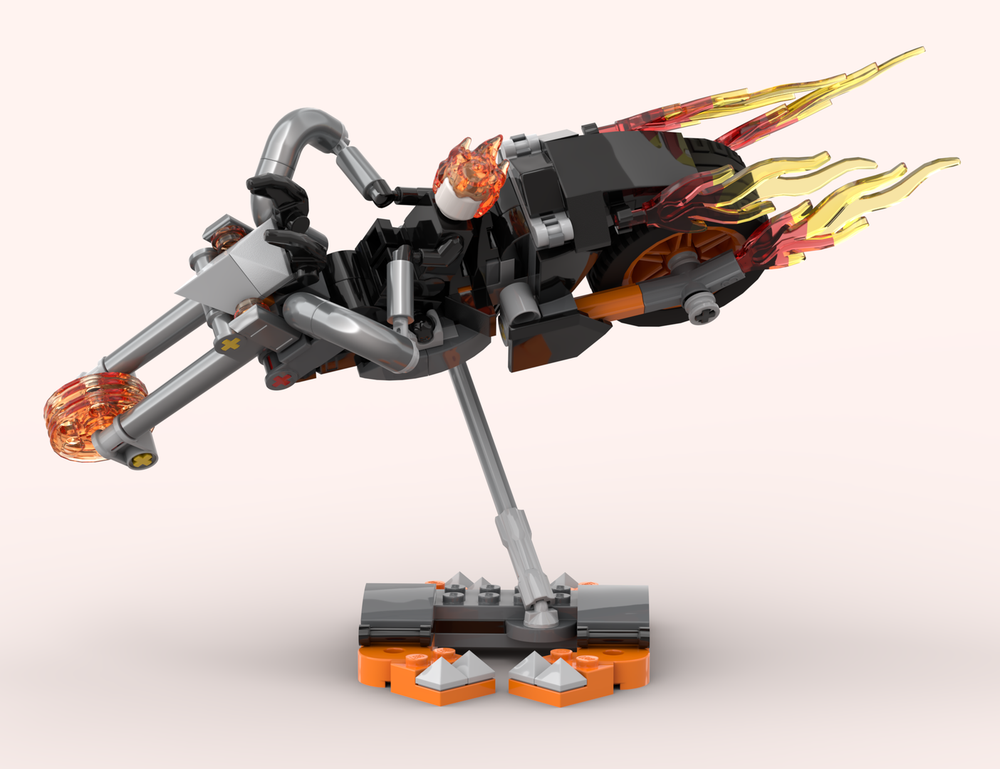 Lego Ghost Rider's Motorcycle Display - Alt Build for set 76245