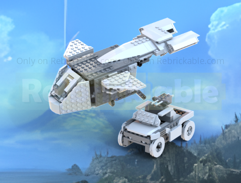 Lego UNSC Pelican and Warthog