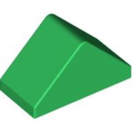 Lego Brick Sloped 45° 2 x 1 Double with Inside Stud Holder / Green