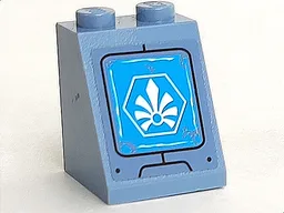 Slope 65 2 x 2 x 2 with Bottom Tube with White Chima Logo in Hexagon Pattern Model Left Side (Sticker) - Set 70131