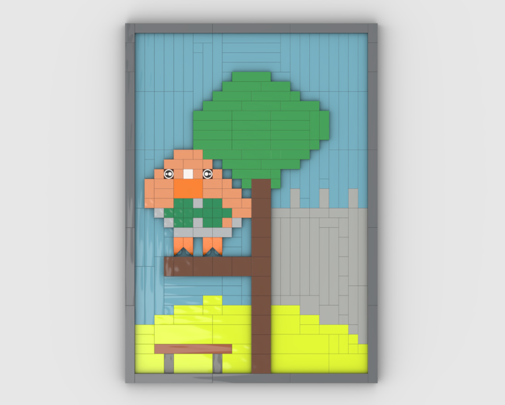 Lego Rowlet Sitting On A Tree