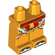 Lego Hips and Bright Light Orange Legs with Red Sash, Fur Trim, White Toes print / Bright Light Orange