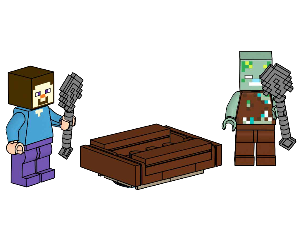 Lego Steve with Boat and Water Zombie