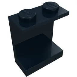 Panel 1 x 2 x 2 [Solid Studs] / Black
