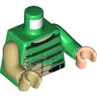 Torso, Odd Arms and Hands, Sweater, Muscles, Dark Green Stripes, Tan Dirt Print, Left Green Arm and Light Nougat Hand, Right Tan Arm and Hand / Green