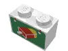 Brick 1 x 2 with Ice Cream Print / White