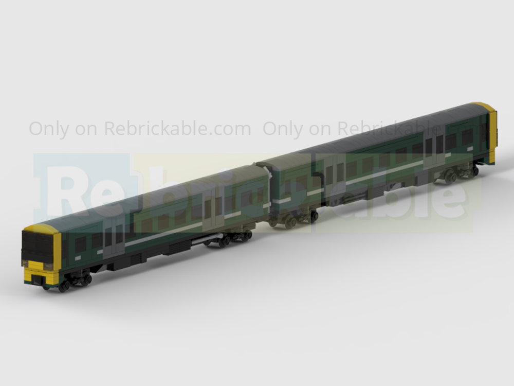 Lego 4-Wide Class 165 Networker Turbo 2-Carriage DMU Train In GWR Livery