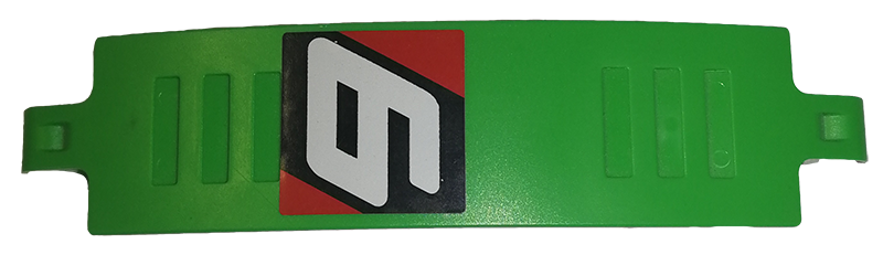 Lego Technic, Panel Curved 3 x 13 with Number 6 on Black and Red Background Pattern (Sticker) - Set 42039