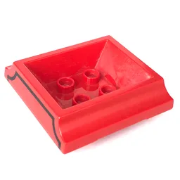 Duplo Train Tender Top with 2 x 2 Recess, Thomas & Friends, James Print / Red