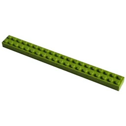 Modulex Brick 2 x 20 with M on Studs / Modulex Pastel Green