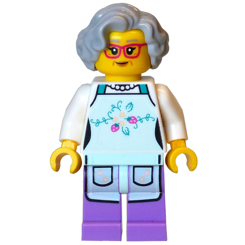 Lego Cook, Light Aqua Apron, Light Bluish Grey Hair