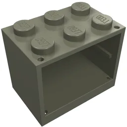 Cupboard 2 x 3 x 2 with Solid Studs / Dark Gray