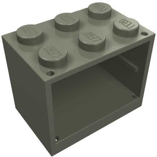 Lego Cupboard 2 x 3 x 2 with Solid Studs / Dark Gray