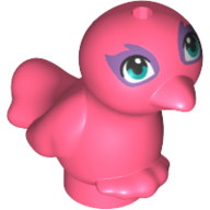 Lego Animal, Bird, Feet Joined, Dark Turquoise Eyes, Medium Lavender Eye Shadow Print / [No Color/Any Color]