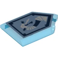 Tile Special 2 x 3 Pentagonal with Nexo Power Shield Print - Iron Dragon / Trans-Dark Blue
