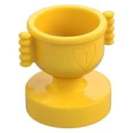 Duplo Trophy Cup with Number 1 in Shield - Closed Handles, Deep Notches / Yellow