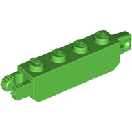 Lego Hinge Brick 1 x 4 Locking with 1 Finger Vertical End and 2 Fingers Vertical End, 7 Teeth / Bright Green