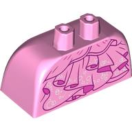 Lego Lower Body Skirt Wide with Side Hoops (Panniers) with Gown, Dark Pink Trim, White Decorations print / Bright Pink