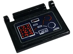 Minifigure, Utensil Book Cover with Red Question Marks and Circles on Display Screen Pattern (Sticker) - Set 76183