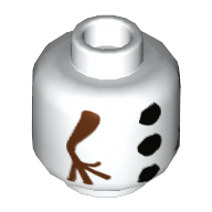 Lego Minifig Head Olaf, with Snowman Body Print / White