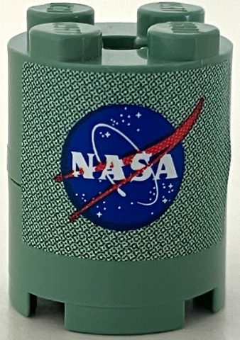 Lego Stickered Assembly 2 x 2 x 2 with Blue, White and Red NASA Logo Pattern (Sticker) - Set 7469