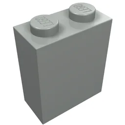 Brick 1 x 2 x 2 with Inside Axle Holder / Light Gray