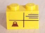 Brick 1 x 2 with Parcel with Weight Pattern (Sticker) - Set 2150