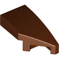 Brick Wedged, Curved 2 x 1 with Stud Notch Right / Reddish Brown