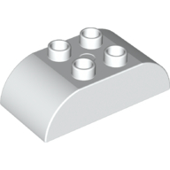 Lego Duplo Brick 2 x 4 Curved Top / White