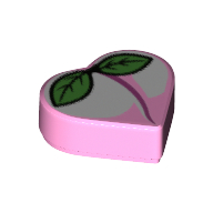 Lego Tile 1 x 1 Heart with Peach print