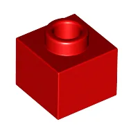 Plate 1 x 1 x 2/3 with Open Stud / Red
