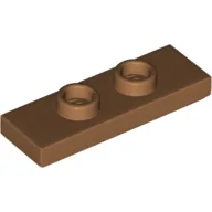 Plate Special 1 x 3 with 2 Studs with Groove and Inside Stud Holder (Jumper) / Medium Nougat