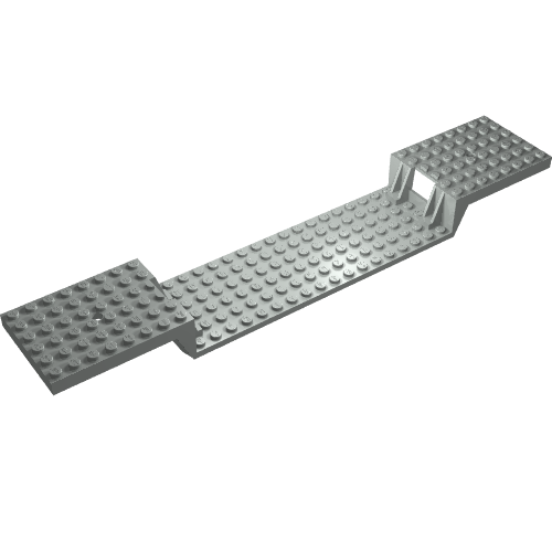 Lego Vehicle Base, Train 6 x 34 Split-Level with Bottom Tubes / Light Gray