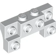 Brick Special 2 x 4 - 1 x 4 with 2 Recessed Studs and Thick Side Arches / White